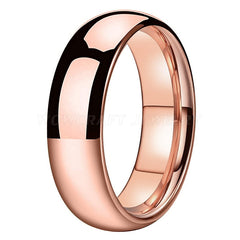 Women's 6mm Classic Dome Rose Gold Tungsten Carbide