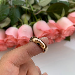 Women's 6mm Classic Dome Rose Gold Tungsten Carbide