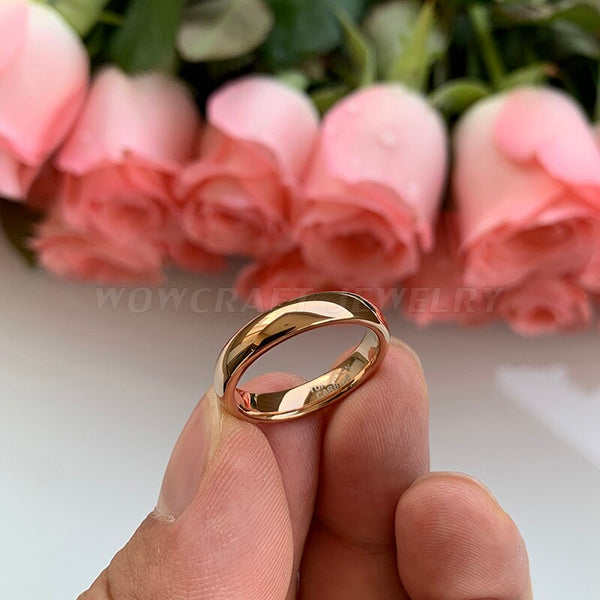 Women's 4mm Classic Dome Rose Gold Tungsten Carbide