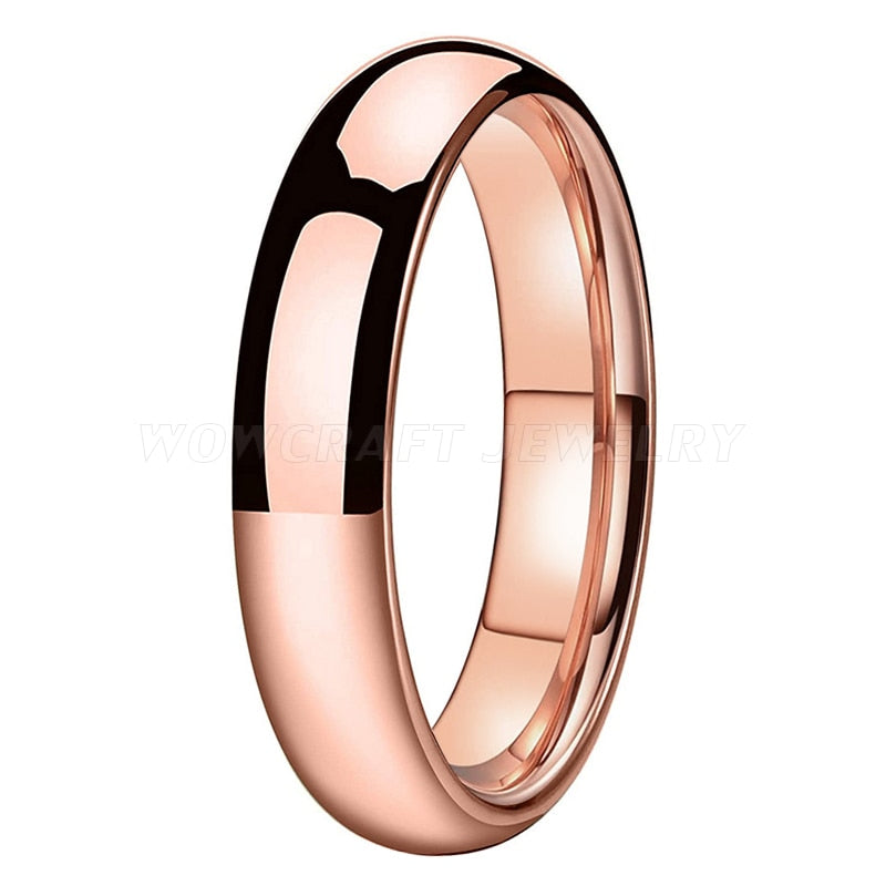 Women's 4mm Classic Dome Rose Gold Tungsten Carbide