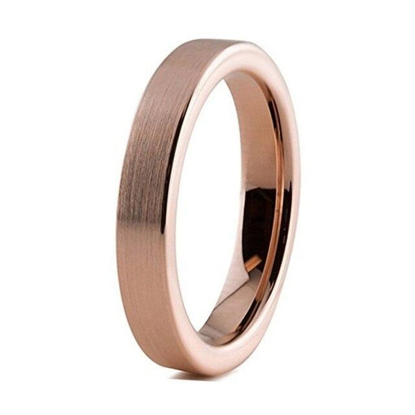 Women's 4mm Brushed Rose Gold Tungsten Carbide Ring