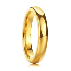 Women's 4mm Polished Gold Dome Tungsten Carbide Ring