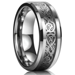 Men's Celtic Dragon Inlay '2.0' Tungsten Carbide Ring