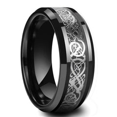 Men's Celtic Dragon Inlay '2.0' Tungsten Carbide Ring