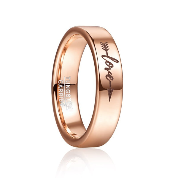 Women's 6mm Rose Gold 'Love | Promise' Tungsten Carbide Ring