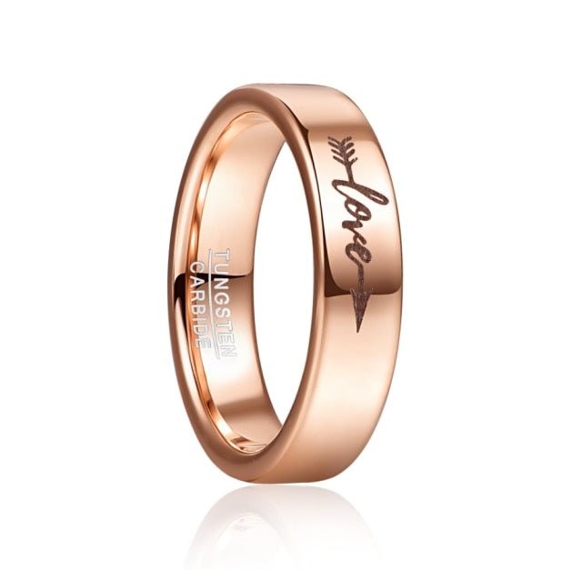 Women's 6mm Rose Gold 'Love | Promise' Tungsten Carbide Ring