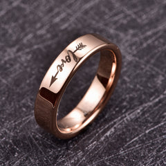 Women's 6mm Rose Gold 'Love | Promise' Tungsten Carbide Ring