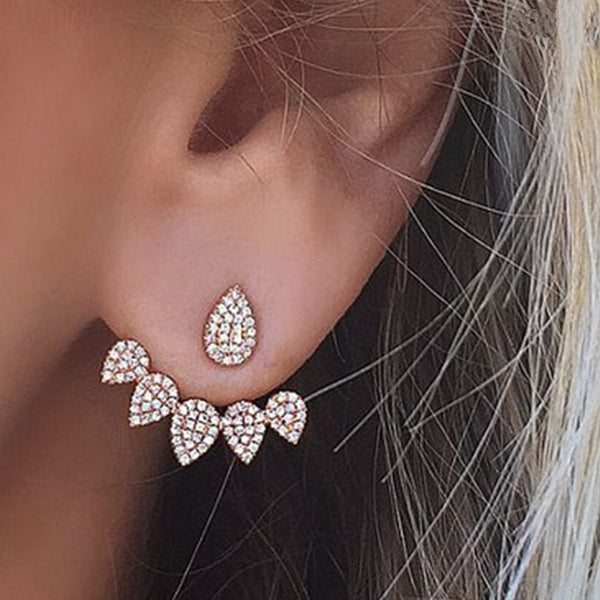 Crystal Tear Drop Jacket Earrings