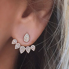 Crystal Tear Drop Jacket Earrings