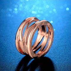 Women's Roman Numerals Rose Gold Plated Fashion Ring