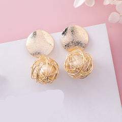 Pearl And Gold Cage Post Earrings