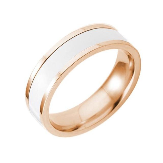 Women's Titanium Rose Gold Plated Band Ring