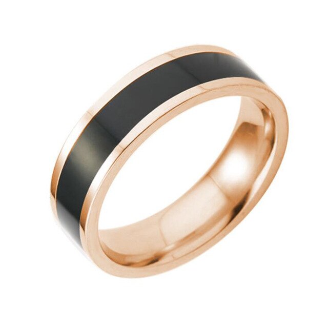 Women's Titanium Rose Gold Plated Band Ring