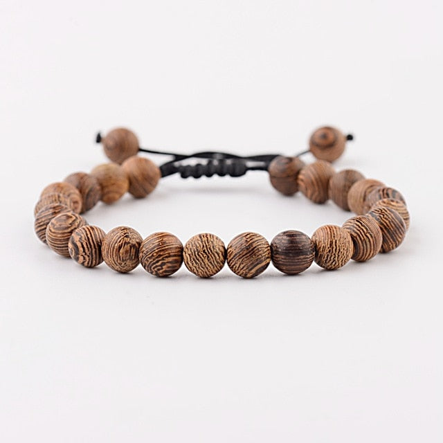 Wooden Bead Tie Stretch Bracelet