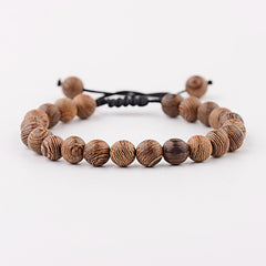 Wooden Bead Tie Stretch Bracelet