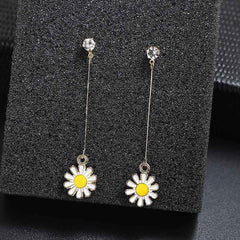 Diamond Stud and Sunflower Drop Acrylic Earrings