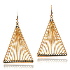 Bohemian Bronze Tear Drop And Colored Fringe Earrings