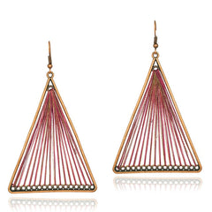 Bohemian Bronze Tear Drop And Colored Fringe Earrings