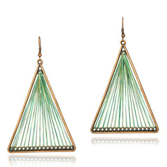 Bohemian Bronze Tear Drop And Colored Fringe Earrings