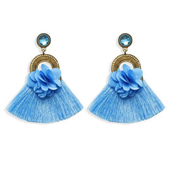 Summer Bohemian Fringe And Ribbon Earrings