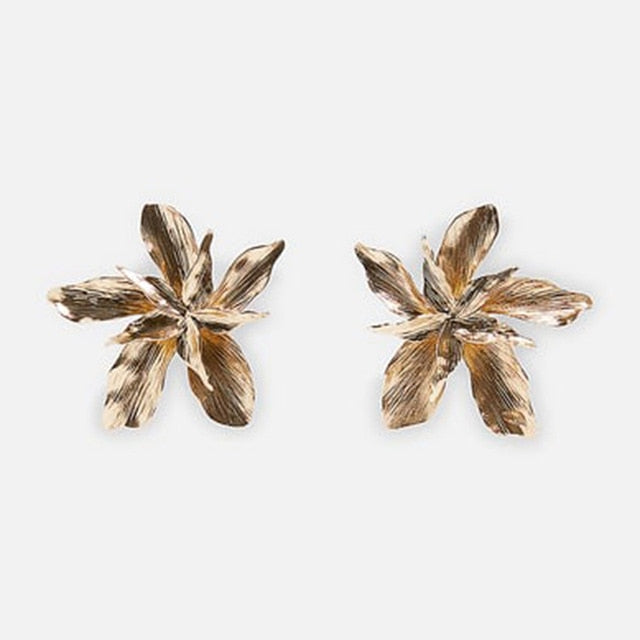 Bohemian Copper Flower Post Earrings