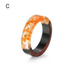 Women's 6mm 'Japanese Gardens' Wood and Acetate Acrylic Ring