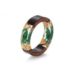 Women's 6mm 'Japanese Gardens' Wood and Acetate Acrylic Ring