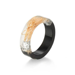 Women's 6mm 'Japanese Gardens' Wood and Acetate Acrylic Ring