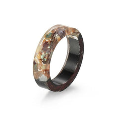 Women's 6mm 'Japanese Gardens' Wood and Acetate Acrylic Ring