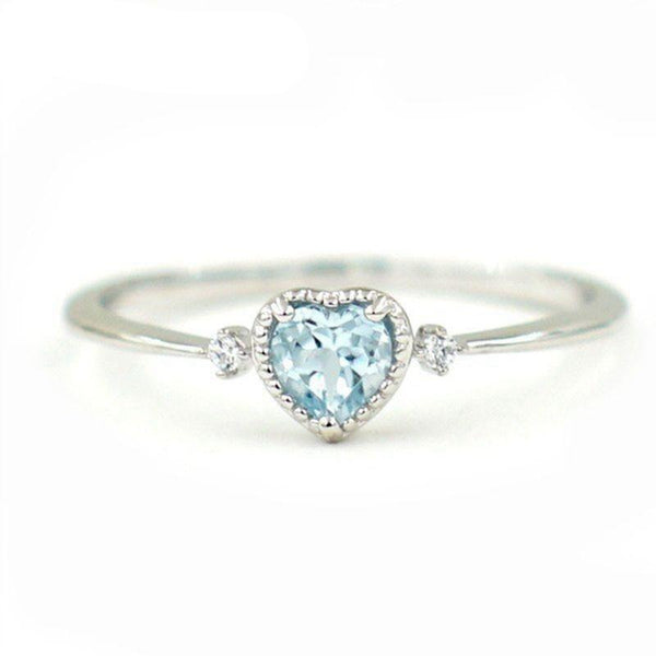 Women's Classic Simple Heart Shaped CZ Silver Plated Ring