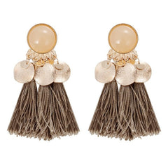 Summer Bohemian Fringe And Ribbon Earrings