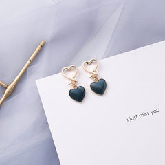 Summer Blue Heart Gem Post Earrings