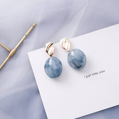 Summer Blue Drop Pearl Post Earrings