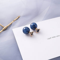 Summer Blue Pearl Post Earrings