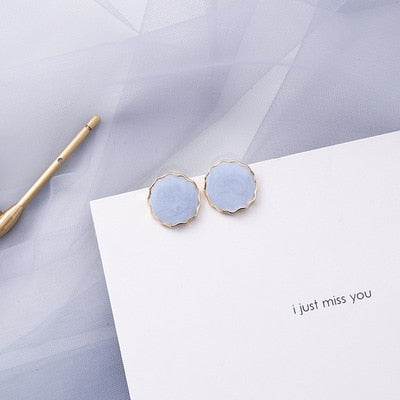 Summer Blue Pearl Post Earrings