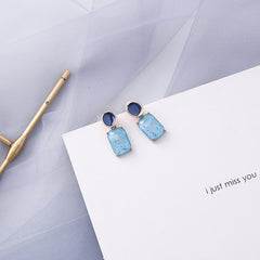 Summer Blue Tone Acrylic Shaped Post Earrings