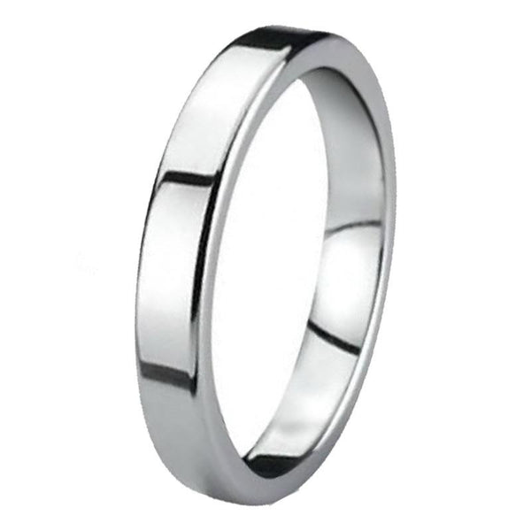 Women's 3mm Classic Polished Silver Tungsten Carbide Ring