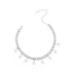 Women's Metal Chain Choker Star Pendant Necklace