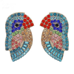 Summer Crystal Acrylic Parrot Post Earrings