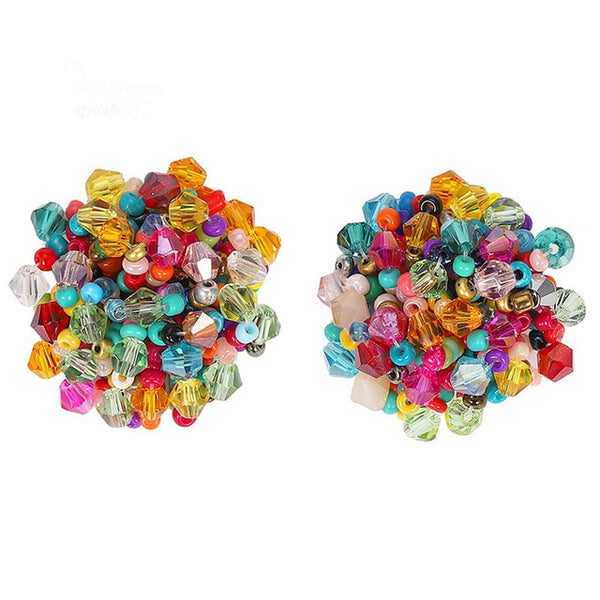 Summer Colorful Acrylic Beads Post Earrings