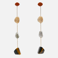 Summer Colorful Stone Drop Post Earrings