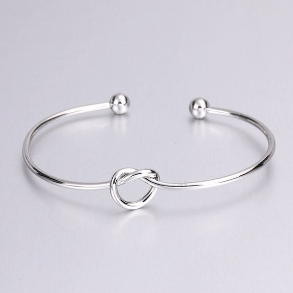 Silver Knot Cuff Bracelet