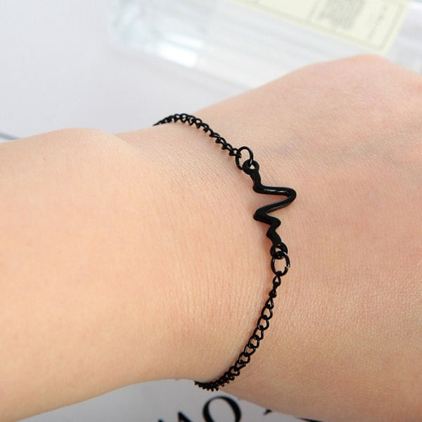 Black ZigZag Style Chain Link Bracelet